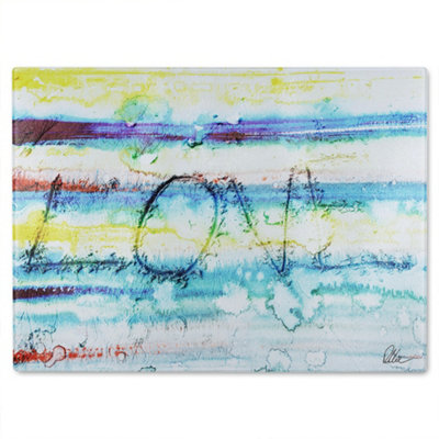 B&Q -  Sand Love Glass Chopping Board