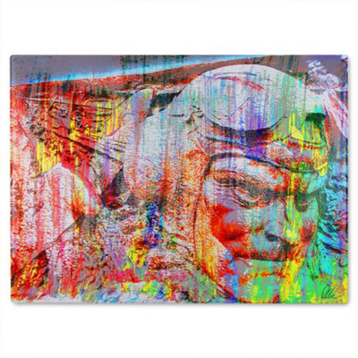 B&Q -  Battle Of Britain Head  Glass Chopping Board