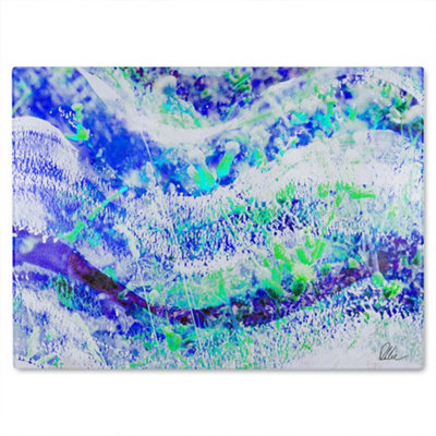 B&Q -  Blue Wilderness Glass Chopping Board