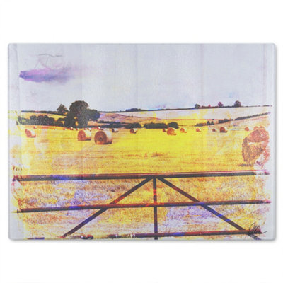 Benjamin Tate Design Hay Bale Glass Chopping Boarddesigner Style from B&Q