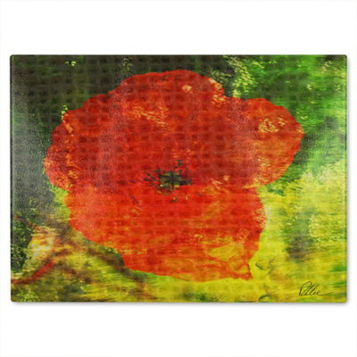 Benjamin Tate Design Poppy Glass Chopping Boarddesigner Style from B&Q