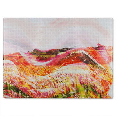 B&Q -  Wheat Field Paint Glass Chopping Boarddesigner Style