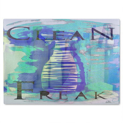 B&Q -  Clean Freak Blue Glass Chopping Boarddesigner Style
