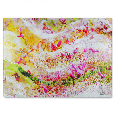 B&Q -  Colour Wilderness Glass Chopping Board