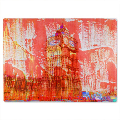 B&Q -  Crazy Red Ben Glass Chopping Boarddesigner Style