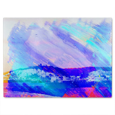 Benjamin Tate Design White Cliffs Odover Glass Chopping Board from B&Q