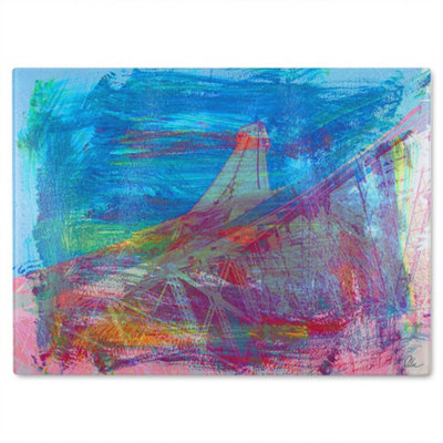 B&Q -  Below The Tower Glass Chopping Board