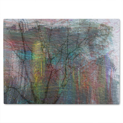 B&Q -  Fine Art Tree Glass Chopping Board