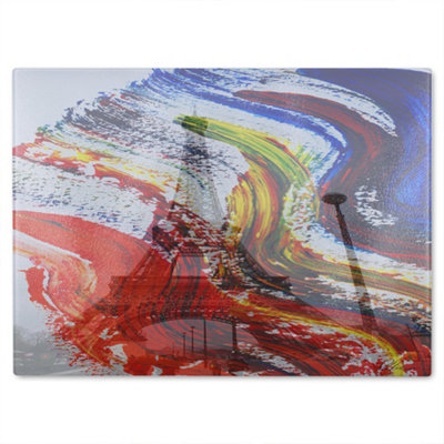 B&Q -  Paris In Paint Glass Chopping Boarddesigner Style