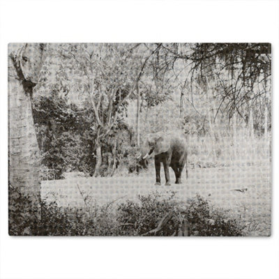 Benjamin Tate Design Elephant Jungle Glass Chopping Board