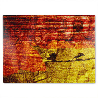 Benjamin Tate Design Birds On Branch Glass Chopping Boarddesigner Style from B&Q