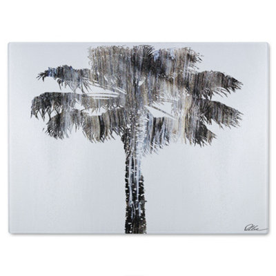 B&Q -  Tall Palm Glass Chopping Board