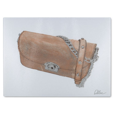 B&Q -  Hand Bat Designer Style Glass Chopping Boarddesigner Style