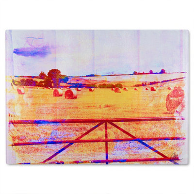 Benjamin Tate Design Hay Bale Vibe Glass Chopping Boarddesigner Style from B&Q