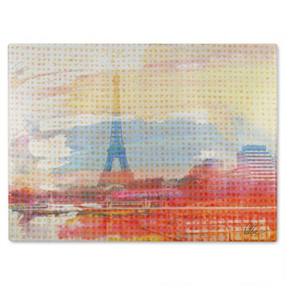 B&Q -  Hessian Paris Glass Chopping Board
