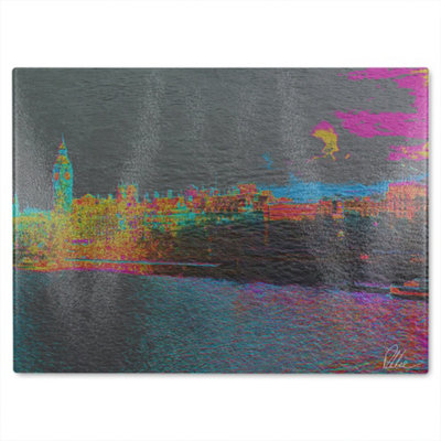 B&Q -  Landscape London Glass Chopping Board