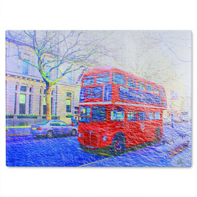 B&Q -  London Bus Red Glass Chopping Boarddesigner Style