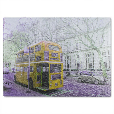 B&Q -  London Bus Yellow Rear Glass Chopping Board