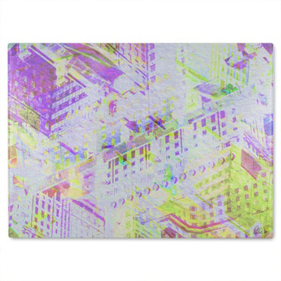 B&Q -  London Roof Tops Glass Chopping Board