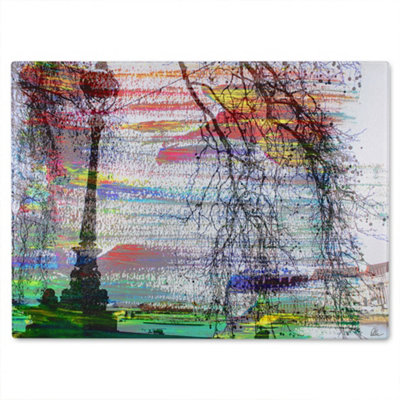 B&Q -  London Street Light Glass Chopping Board