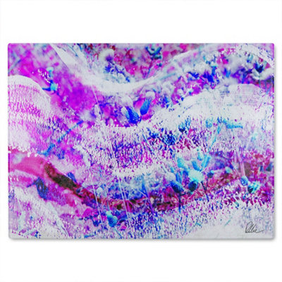 B&Q -  Pink Wilderness Glass Chopping Boarddesigner Style
