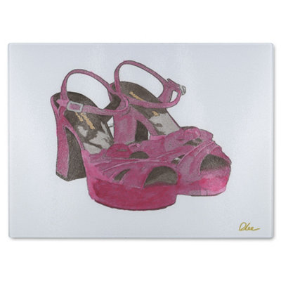 B&Q -  Purple High Heels Glass Chopping Boarddesigner Style