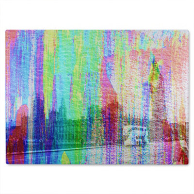 B&Q -  Rainbow Bridge Glass Chopping Board