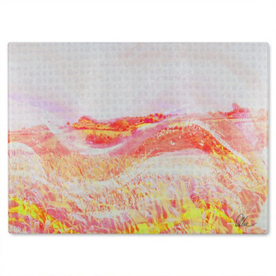 B&Q -  Wheat Field Glass Chopping Board