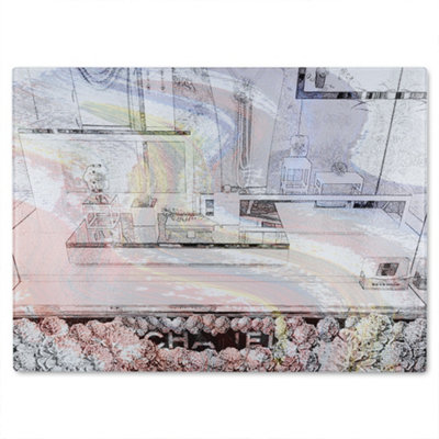 B&Q -  Window Shopping Glass Chopping Board
