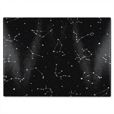 Benjamin Tate Design Zodiacal Constellations Glass Chopping Board from B&Q
