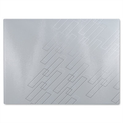 B&Q -  Line Geometric Glass Chopping Board
