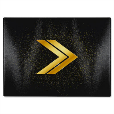 B&Q -  Arrow Gold Glass Chopping Boarddesigner Style