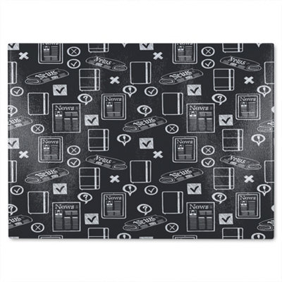 Benjamin Tate Design Press And Media Symbols Glass Chopping Boarddesigner Style from B&Q