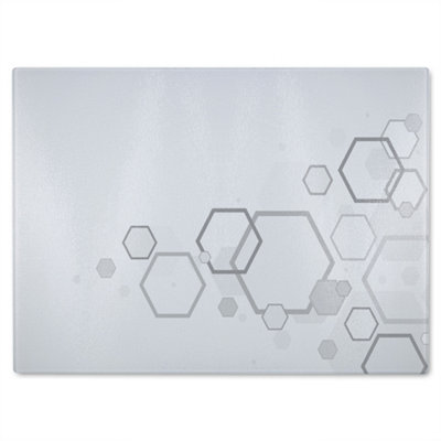 Benjamin Tate Design Abstract Hexagon Glass Chopping Board
