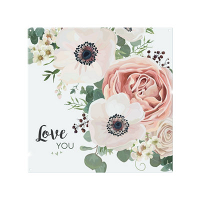 Benjamin Tate Design Garden Flower Pink Peach Rose White Anemone Splash Back Designer Style from B&Q