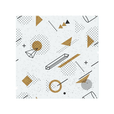 Benjamin Tate Design Trendy Geometric Elements Splash Back Designer Style from B&Q