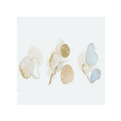 Benjamin Tate Design BlueWhiteBeige Watercolor Illustration & Elements Designer Splash Back Designer Style from B&Q