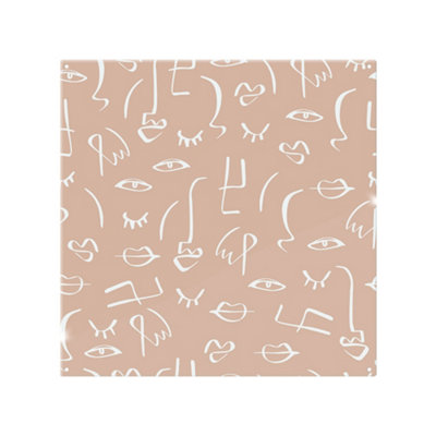 Benjamin Tate Design Line Drawing Abstract Faces Designer Splash Back Designer Style