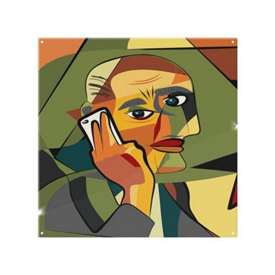 Benjamin Tate Design Portrait Cubism Art Style,man Calls On A Phone Designer Splash Back Designer Style from B&Q