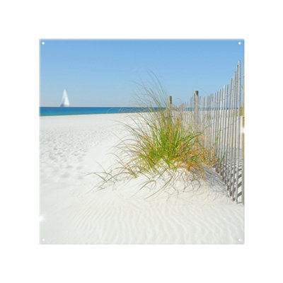 Benjamin Tate Design Dune Fence By Sea Grass With Sailboat On Horizon Designer Splash Back Designer Style from B&Q