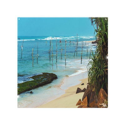 Benjamin Tate Design Fishermen On The Ocean Coast Of Sri Lanka Designer Splash Back Designer Style from B&Q