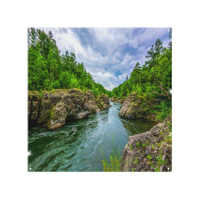 Benjamin Tate Design River In Mountain Forest Landscape Designer Splash Back Designer Style from B&Q