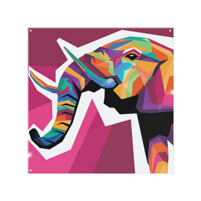 Benjamin Tate Design Colorful Illustration Of Elephant Head In Wpap Style Designer Splash Back Designer Style from B&Q