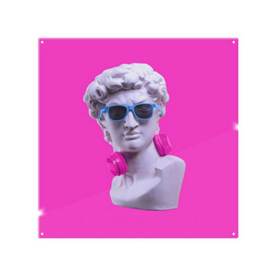 Benjamin Tate Design Plaster Statue Of David's Head In Blue Sunglasses Designer Splash Back Designer Style from B&Q