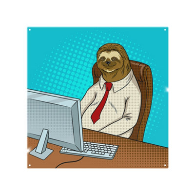 Benjamin Tate Design Sloth Animal Office Worker Pop Art Retro Designer Splash Back Designer Style from B&Q