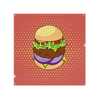 Benjamin Tate Design The Pop Art Illustration Of Burger Designer Splash Back Designer Style from B&Q