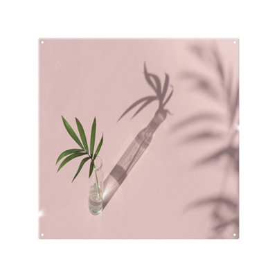 Benjamin Tate Design Botanical Leaf On Pink Designer Splash Back Designer Style from B&Q