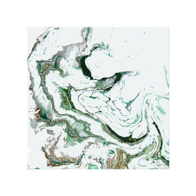Benjamin Tate Design Green Marble Splash Back Designer Style from B&Q