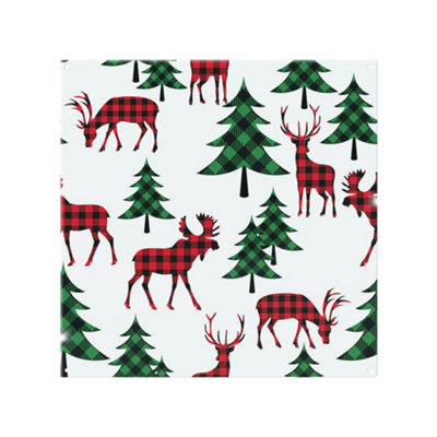 B&Q -  Buffalo Plaid Woodland Dining Splash Back Designer Style