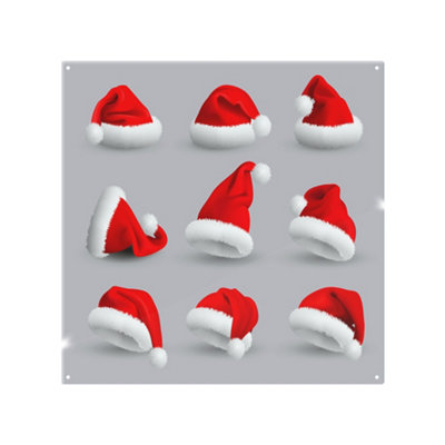 B&Q -  Collection Of Red Santa Claus Hats Dining Splash Back Designer Style